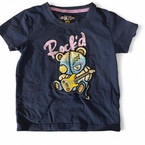 BKYS Kids Rock Bear Navy T-Shirt